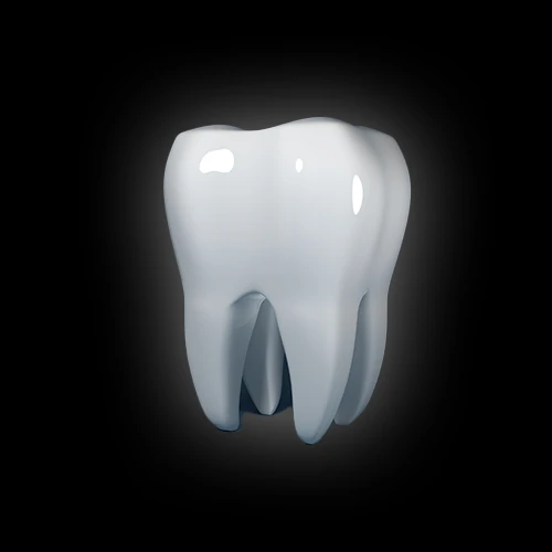 Professional 3D tooth model icon for dental care, oral health services, and restorative dentistry.