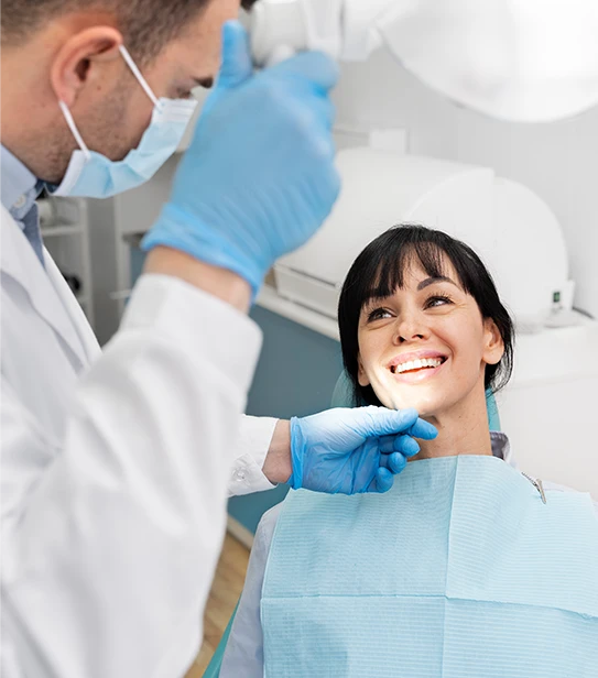 Professional dental examination and consultation for oral health and preventative care.